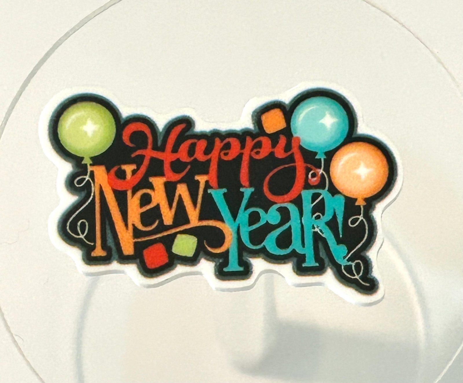 3 happy new year Planar Resins, Flatback planars hairbow hair bow centers, focal,craft supplies, NYE bows, fake bake, embellishments, DIY - Image 2