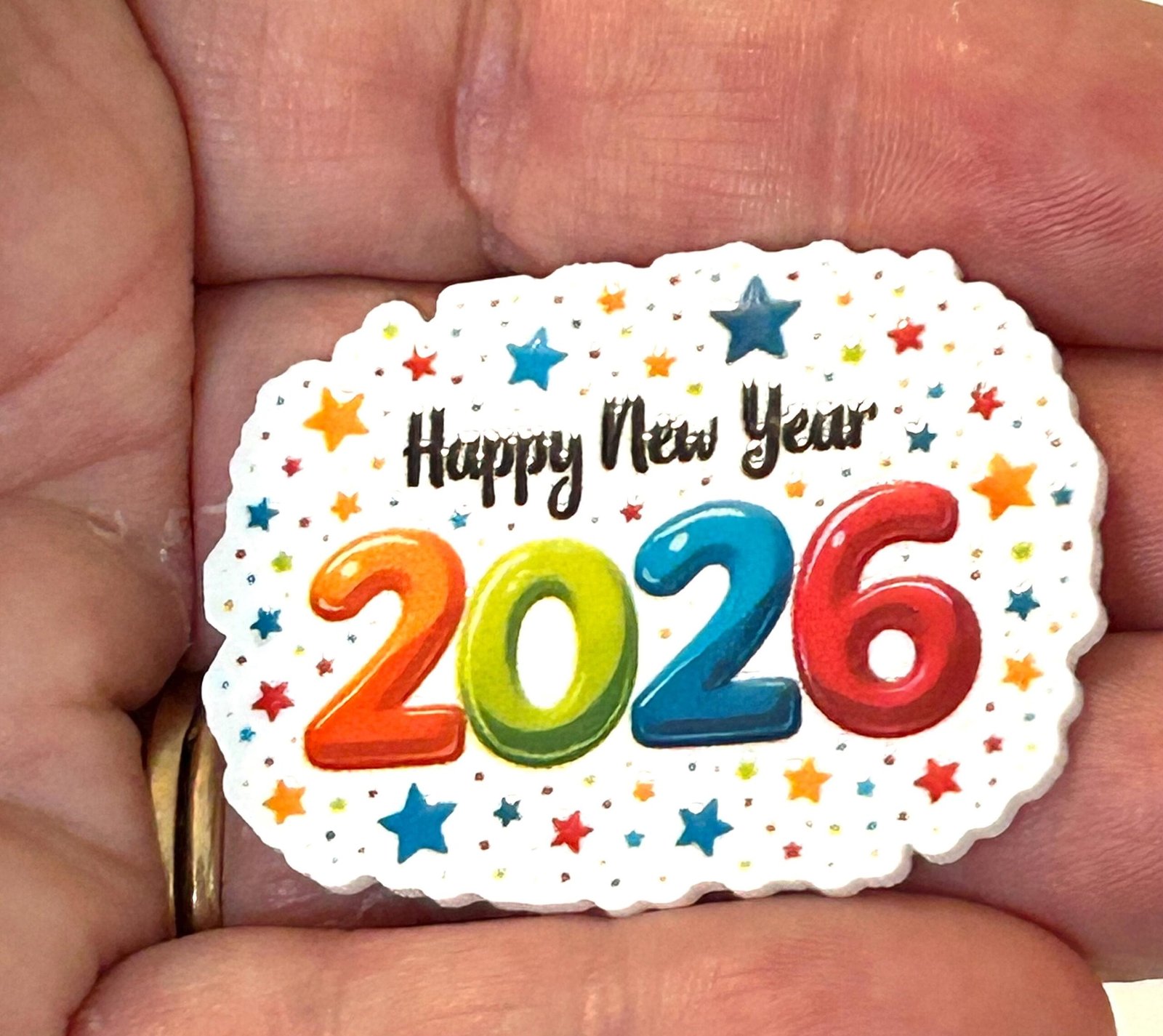 3 happy new year Planar Resins, Flatback planars hairbow hair bow centers, focal,craft supplies, NYE bows, fake bake, embellishments, DIY