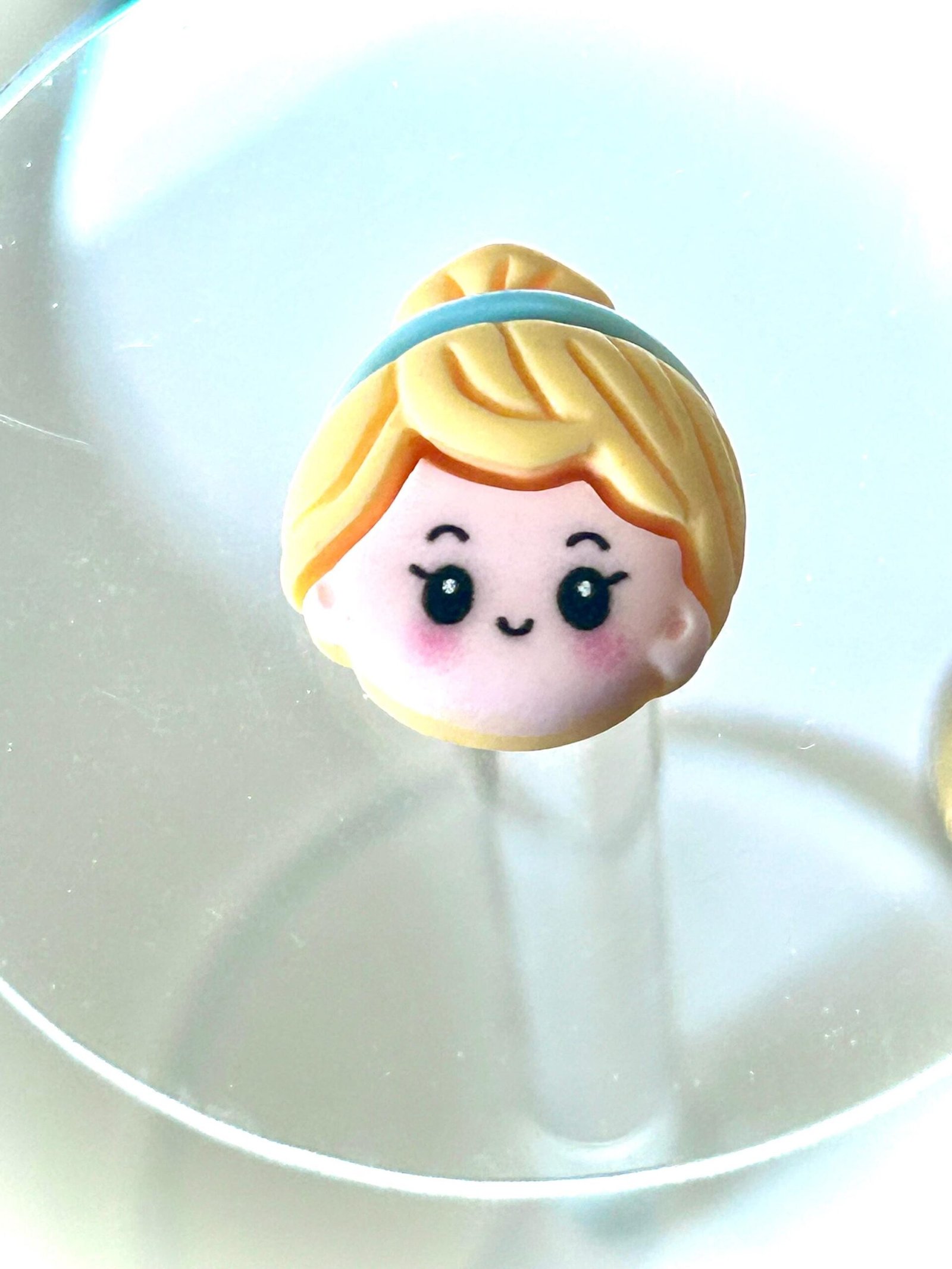 5 Matte Princess Face Flatback Resins, craft supplies - Image 2