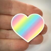 3 pastel rainbow heart valentines Planar Resins