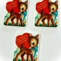 3 MCM vintage deer Valentine Planar Resins
