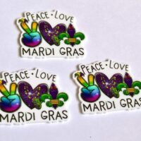 3 peace love and Mardi Gras planar resins